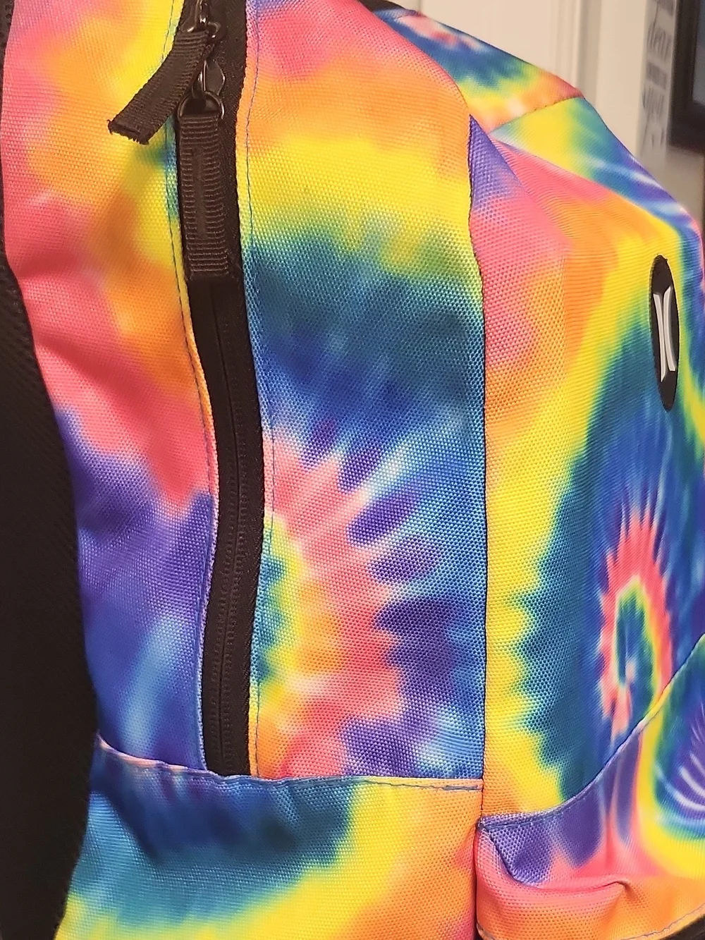 Hurley Tie-Dye Rainbow Kids Backpack - Blue Yellow Pink Orange